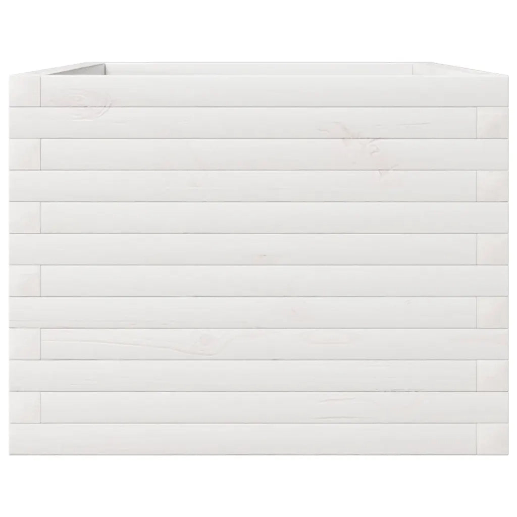 vidaXL Fioriera da Giardino Bianca 110x60x45,5 cm Legno Massello Pino