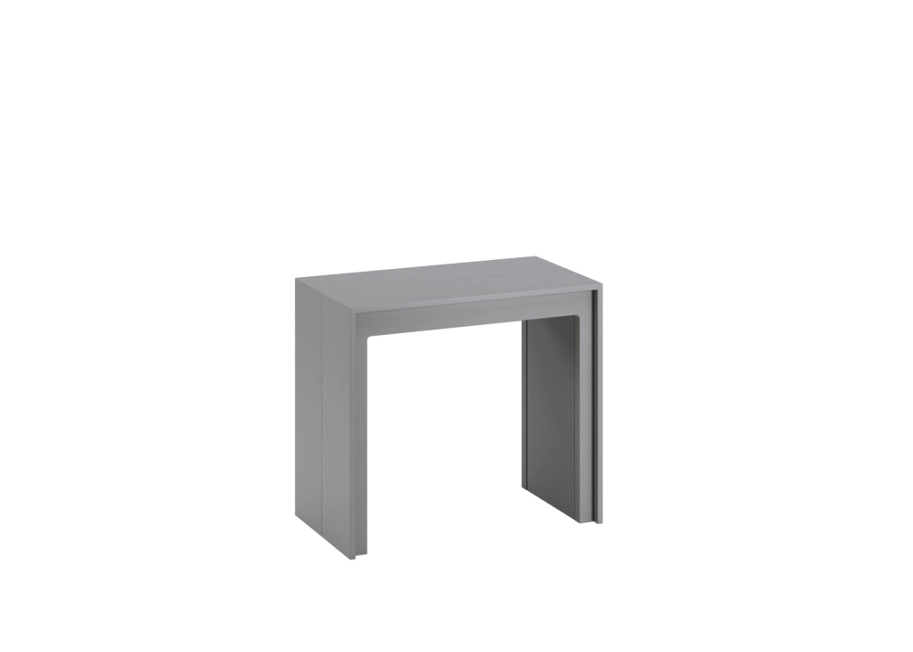 Consolle Allungabile Pinocchio - Tavolo moderno in MDF laccato grigio RAL 7042 antigraffio, design estensibile salvaspazio - OM