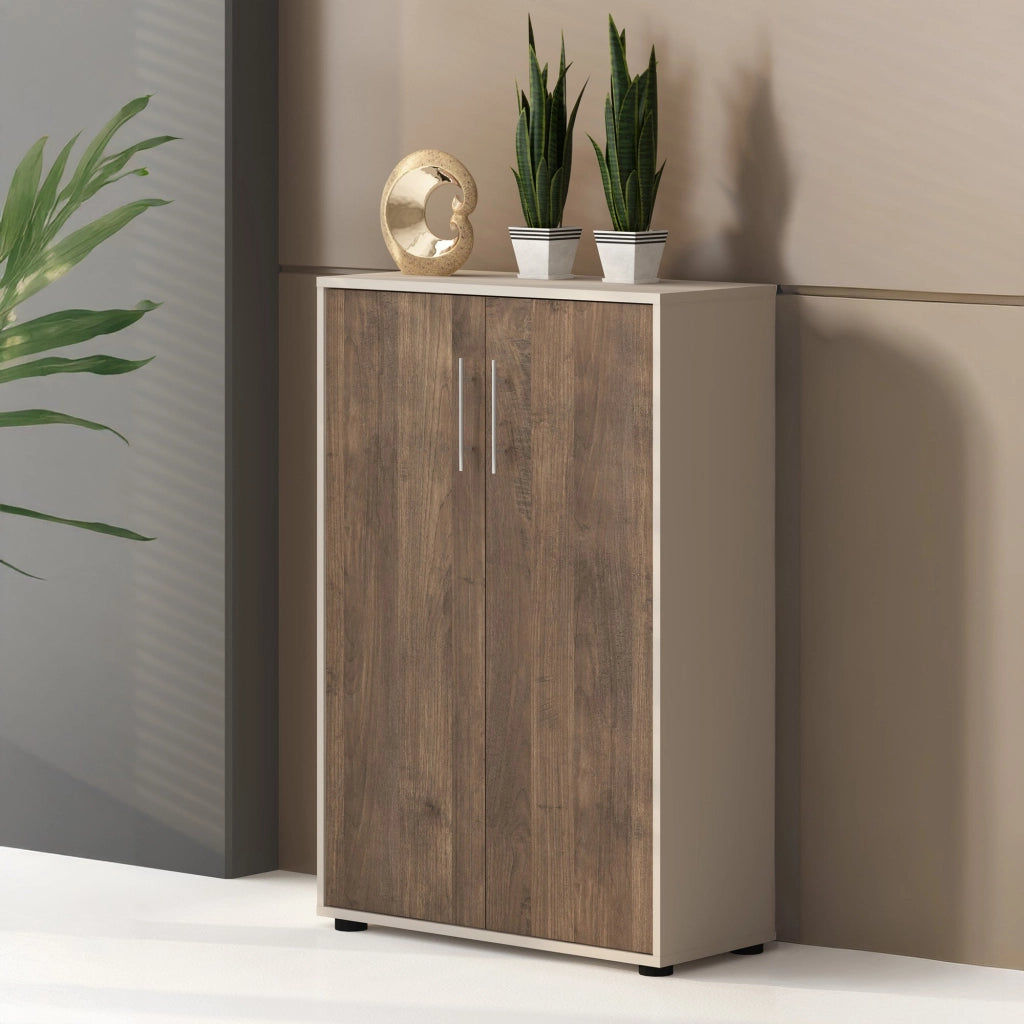 Parabita, Armadio Multiuso 2 Ante 2 Ripiani, 79x118h cm Beige