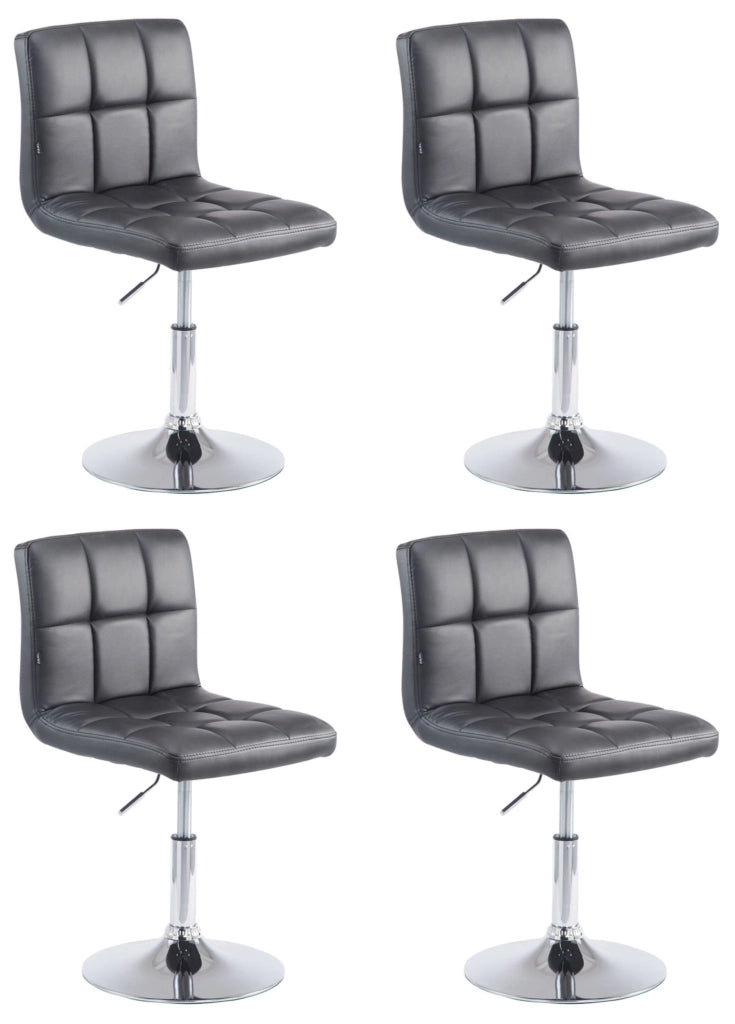 Set 4 sedie da lounge Palma similpelle nero