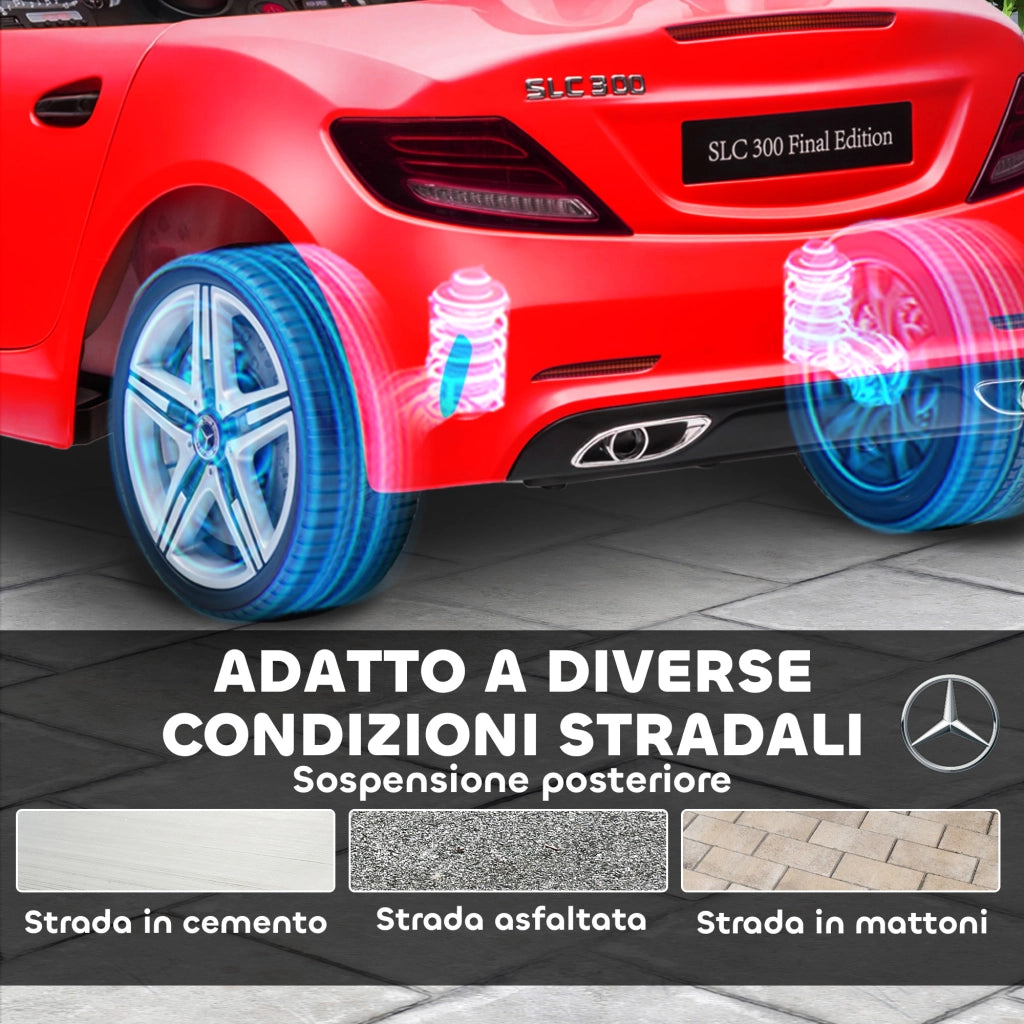 Macchina Elettrica per Bambini Mercedes SLC 300 ¨C Xylo ¨C Rosso, PP e Metallo, 107x62.5x44 cm