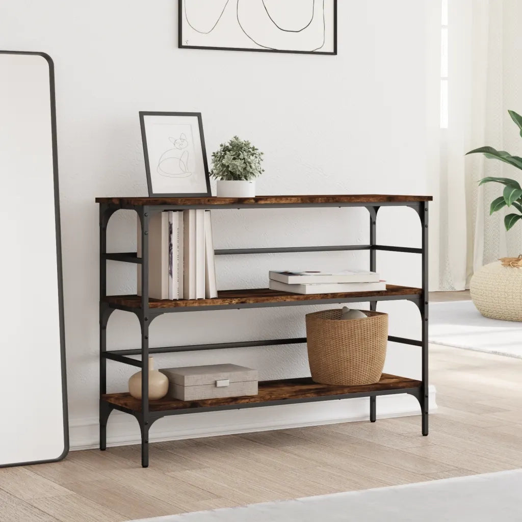 Tavolo Consolle Rovere Fumo 100x32x75 cm Legno Multistrato 839050