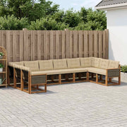 Set di divani da esterno 10 pz Naturale e Beige 3382237