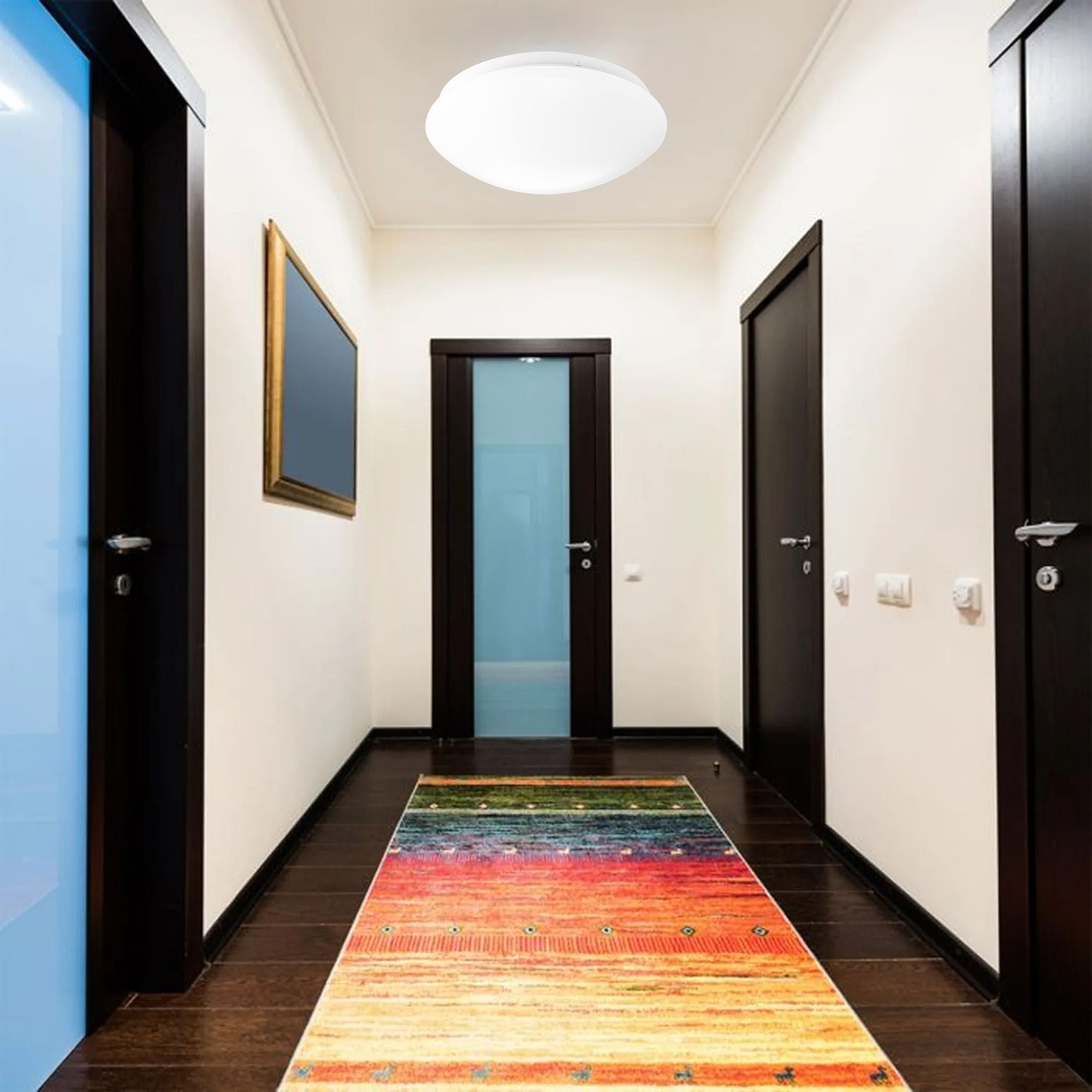 Lampada Plafon 33cm Rotonda Soffitto 18w APP756-1C Bianca