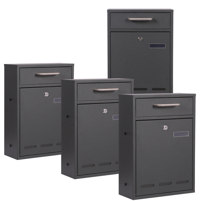 Cassetta delle lettere 2x2 V53 antracite A muro Con serratura e finestrelle
