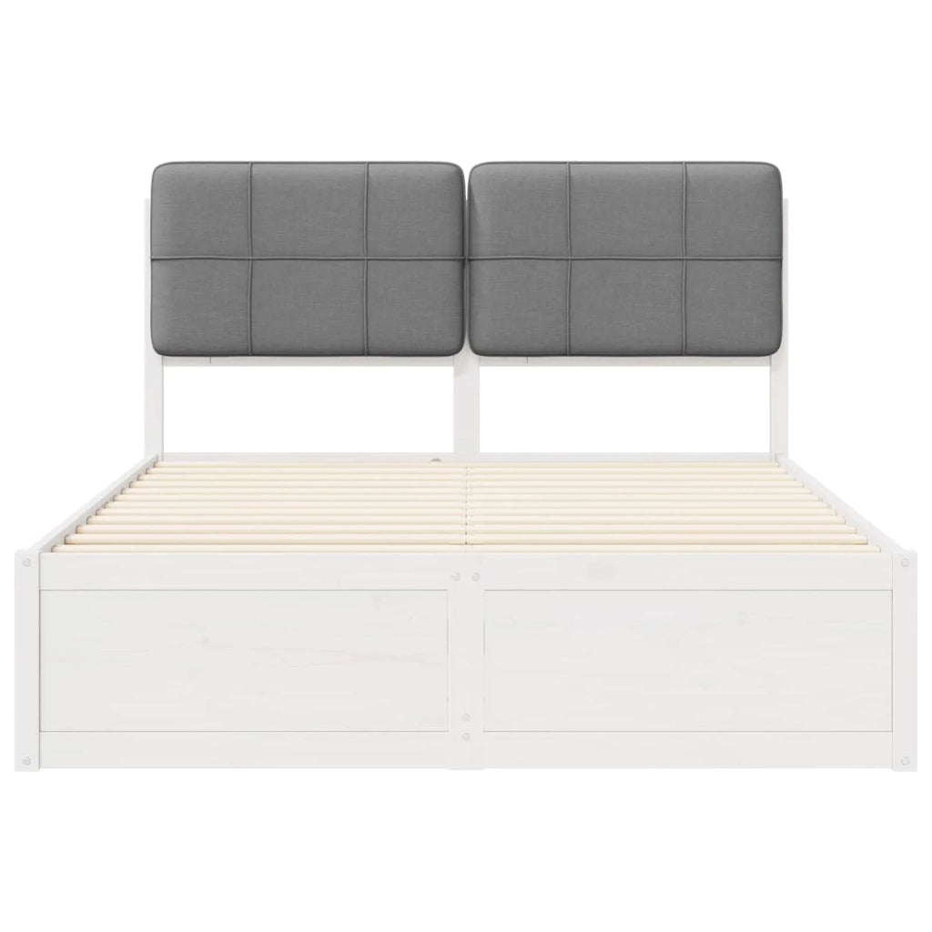 Letto con Testiera Rivestita Grigio chiaro 135 x 190 cm 3398208