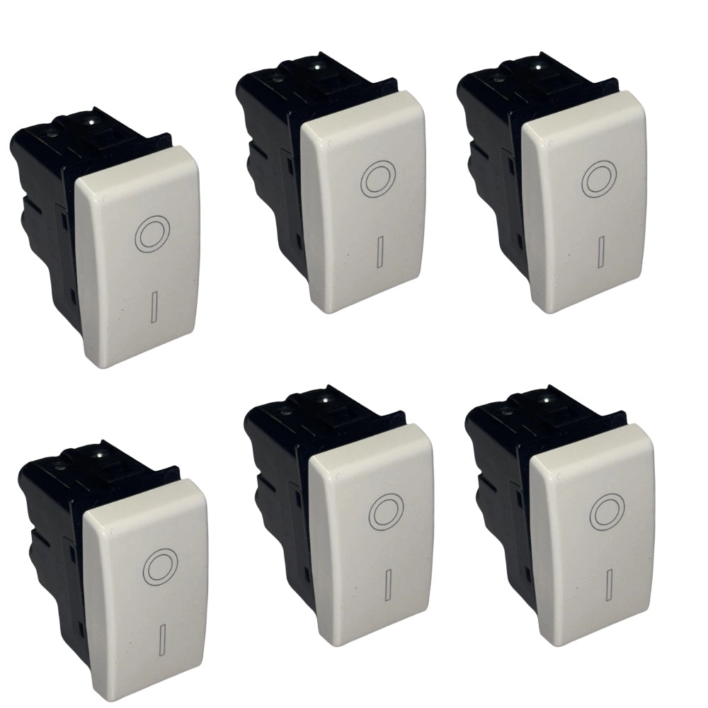 Kit interruttore bipolare 2 poli 16a 250v compatibile con bticino matix am5011 *** numero pezzi 6, confezione 1