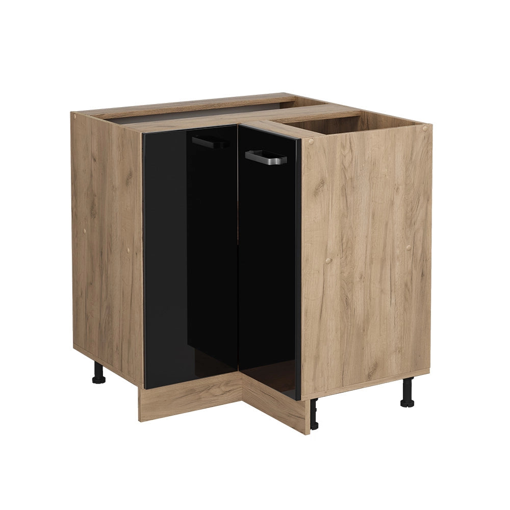 Vicco Mobile ad angolo cucina Nero lucido 75.6 cm senza piano di lavoro