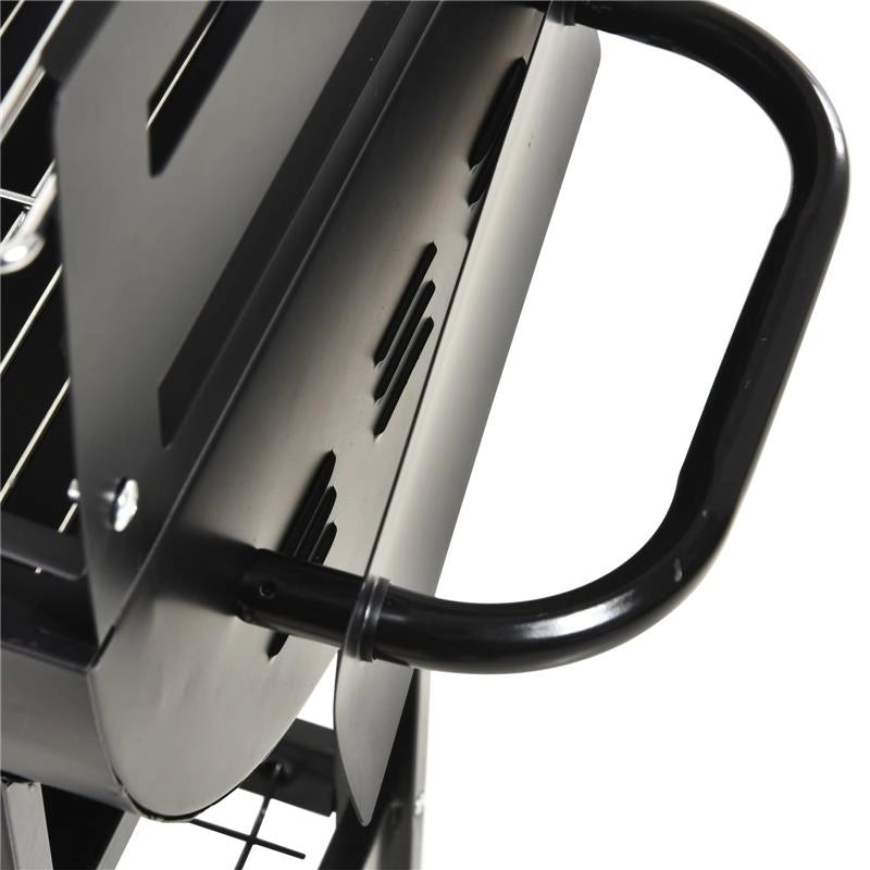BARBECUE IN ACCIAIO CON 2 GRIGLIE INDIPENDENTI 90CM X 45CM X 96CM COLORE NERO