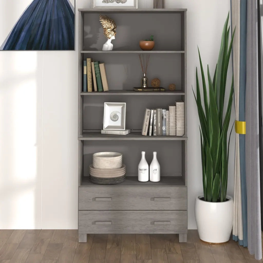 Credenza | Madia | Buffet da pranzo | Armadio da pranzo HAMAR in Legno Massello di Pino Grigio Chiaro