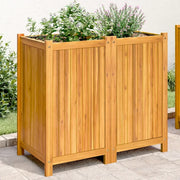Fioriera Giardino con Rivestimento-Vaso da Esterno-Contenitore per Piante 84x42x75 cm Massello Acacia