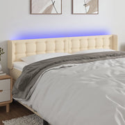 Testiera a LED-Testata con LED Crema 183x16x78/88 cm in Tessuto 888040