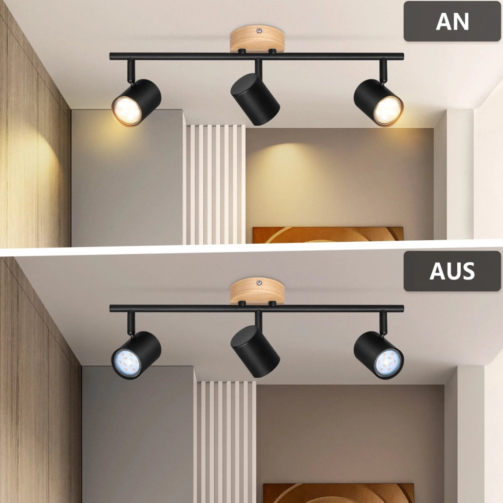 ZMH Faretto da soffitto a 3 luci GU10 Lampada da soffitto Faretto per soggiorno