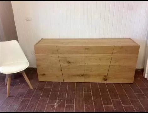 Madia credenza in legno rovere nodato spazzolato  l.180x50x75 (890) - Mobili 2G