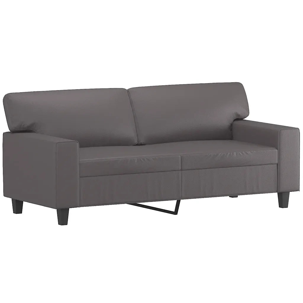 Divano a 2 Posti Grigio 140 cm in Similpelle