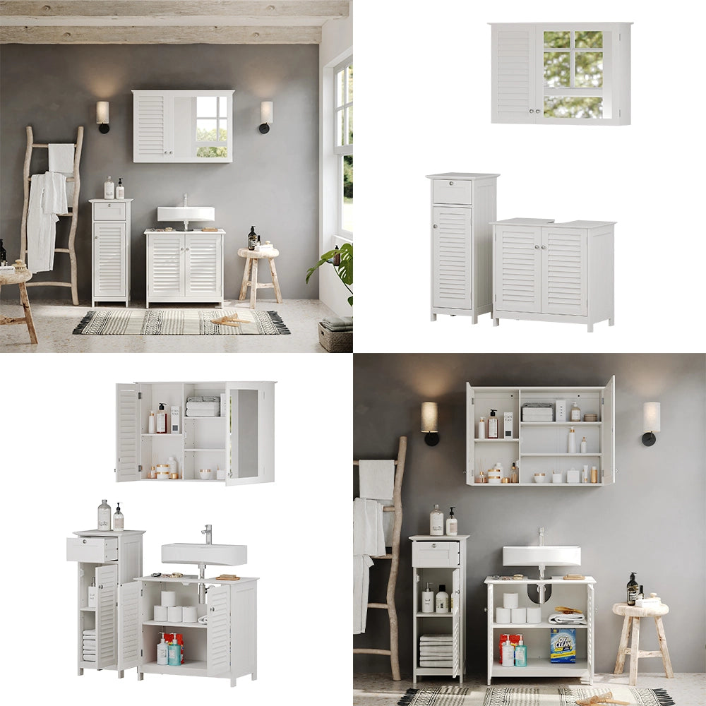 Vicco Set di mobili da bagno Bianco 3 parti, opzione 4