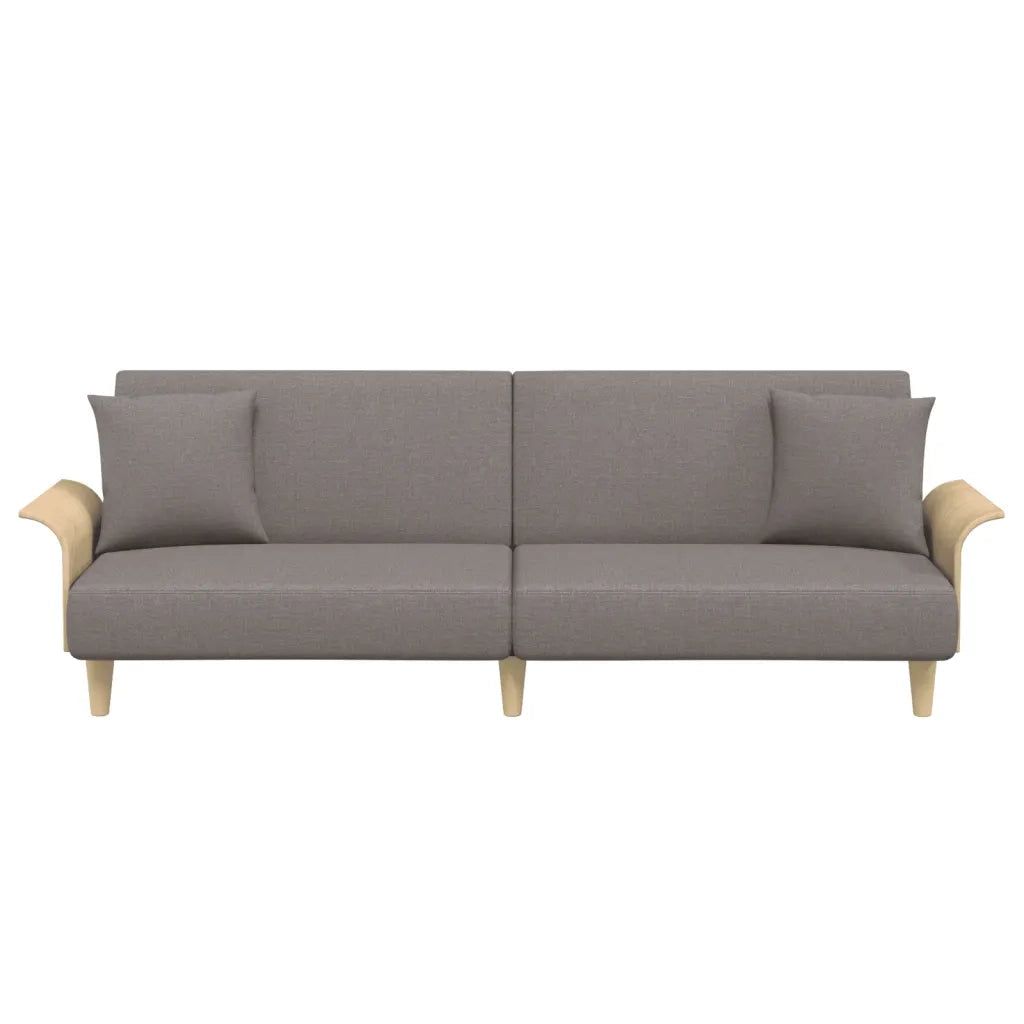 Divano Letto con Braccioli Tortora in Tessuto 351848