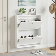Mobiletto per Scarpe da Muro EDE 71 x 17 x 86 cm Bianco 895975