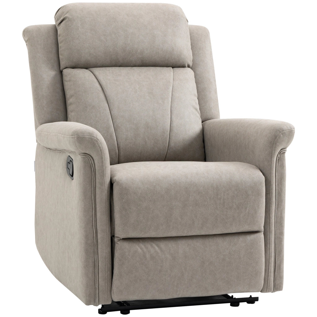 Poltrona Reclinabile con Poggiapiedi e Braccioli Imbottiti ¨C zephmum ¨C Grigio 78x96x102 cm