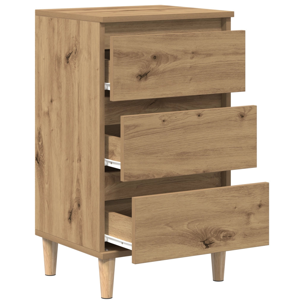 Comodino  in Rovere Artigianale 40x35x70 cm in Legno Ingegnerizzato