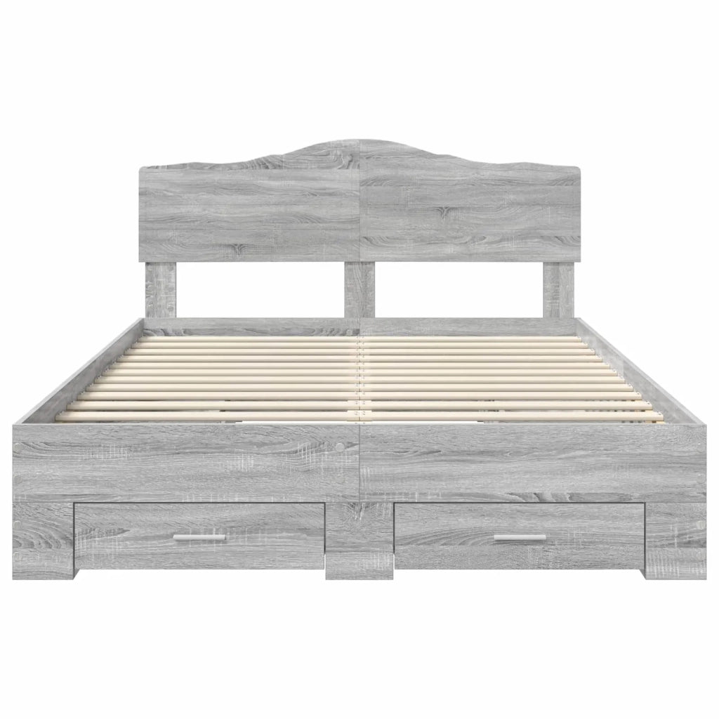 Struttura del letto con testiera Grigio Sonoma 160 x 200 cm 3413173