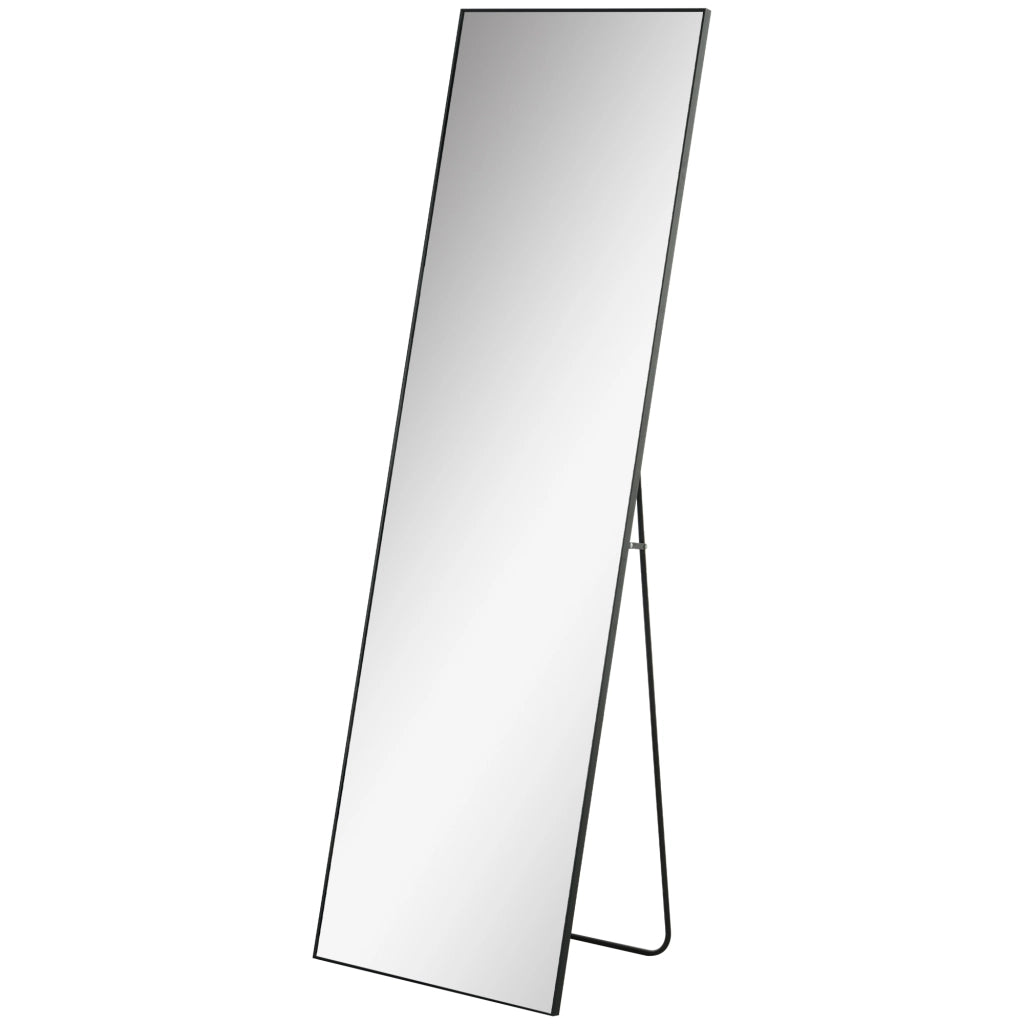 Specchio a Figura Intera da Parete o da Terra ¨C Xylo ¨C Metallo e Lega di Alluminio 50x2x161.5 cm Nero