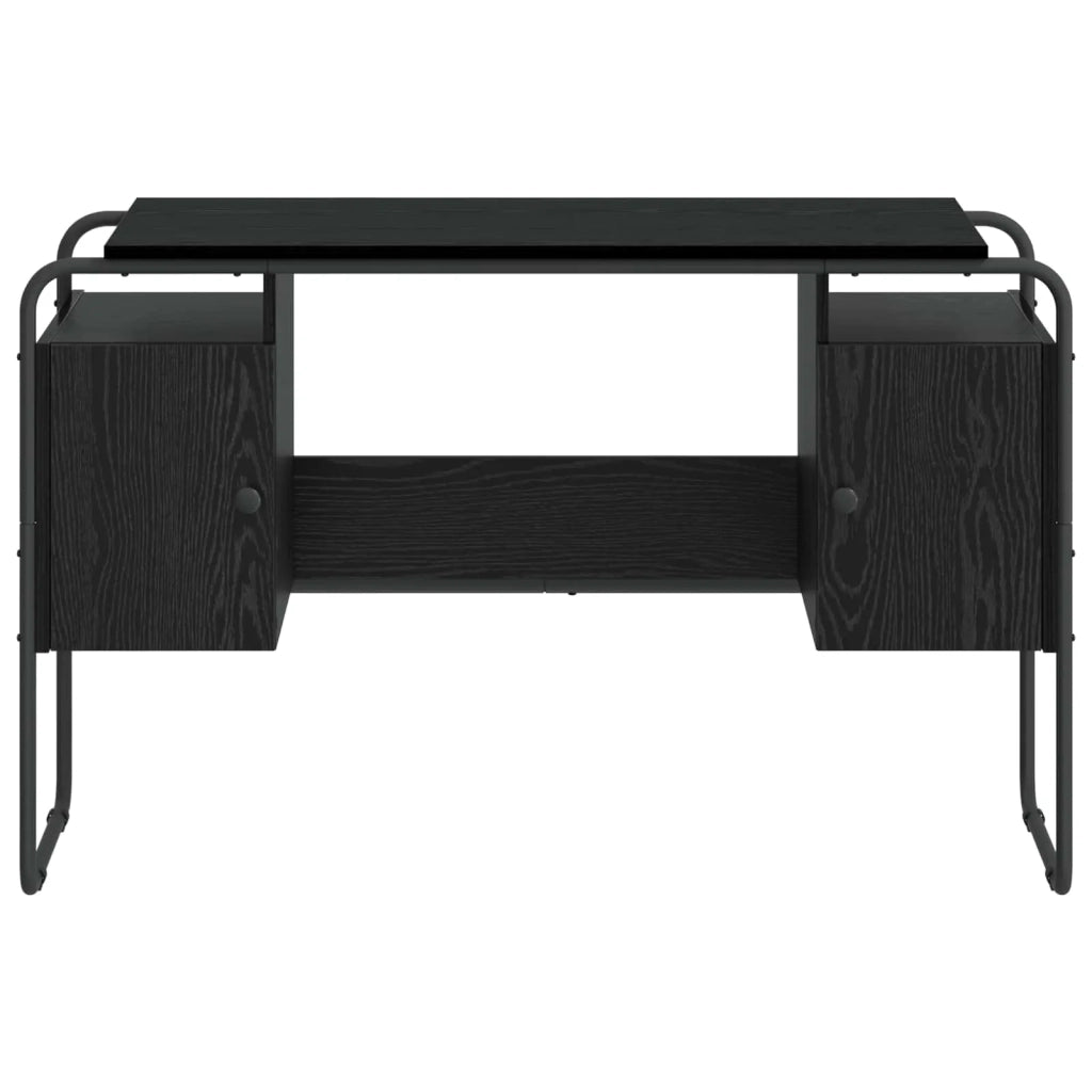 Scrivania con Spazio di Archiviazione Rovere Nero 8008038