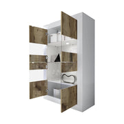 Mobile Espositore Suzzara, Vetrina 2 Ante, 101.4x42x161.2h cm Bianco Lucido