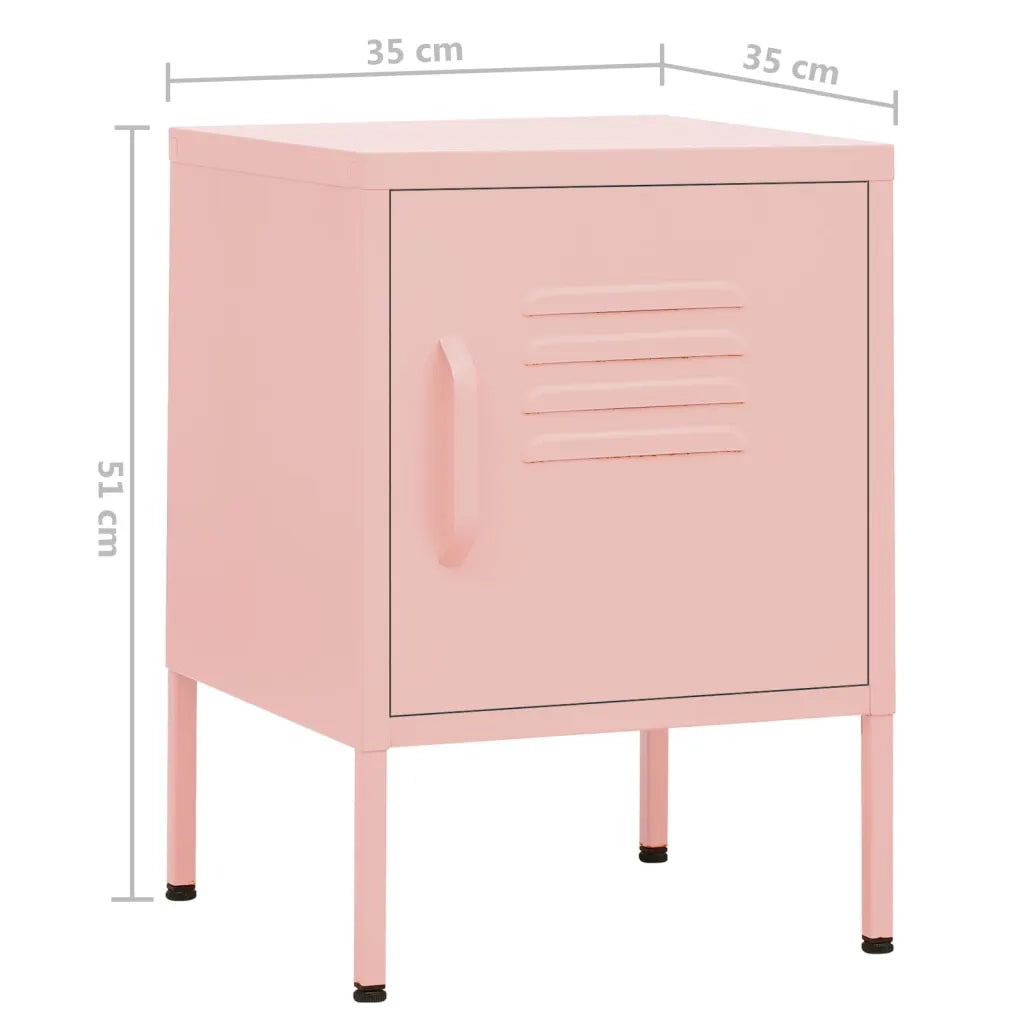 Comodino-Tavolino da notte Rosa 35x35x51 cm in Acciaio 526350