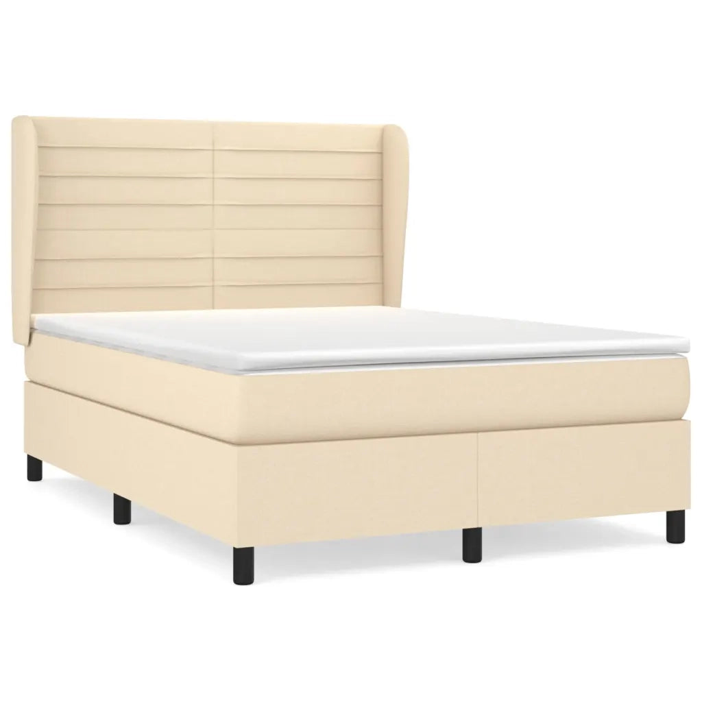 Giroletto a Molle con Materasso Crema 140x19 cm in Tessuto 3128042