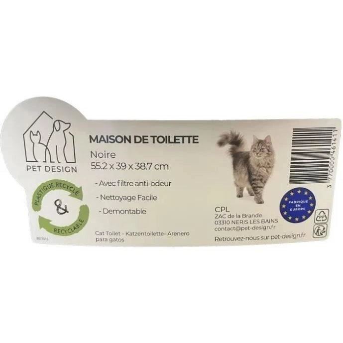 Design per animali domestici Sacha Wilet Maison - 56 x 40 x 39 cm - bianco e nero - per gatti
