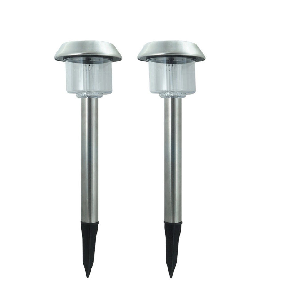 Trade Shop - Coppia Faretto Faro Led Giardino Led Picchetto Pannello Energia Solare -
