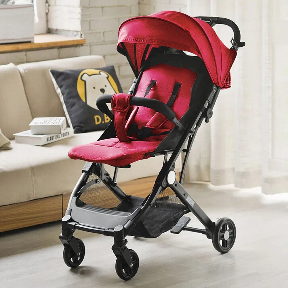 Passeggino Wizy Easy Ultra Leggero Chiusura Facilitata Salvaspazio Portata 15 kg-Rosso