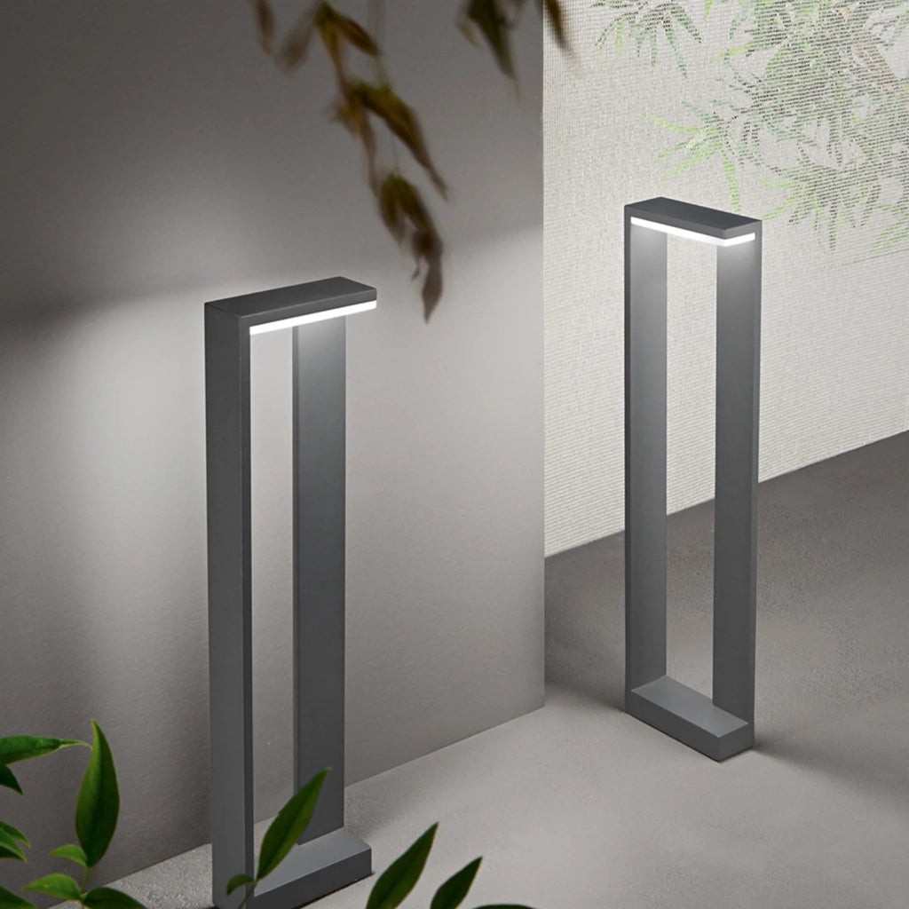 Paletto Esterno Moderno Quad Alluminio Antracite Led 10W 3000K Ip65