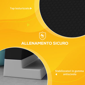 Stepper ad Altezza Regolabile con Gradini Rimovibili e Fondo Antiscivolo 97x36x15/20/25 cm in ABS Grigio