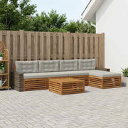 Set di divani da esterno 6 pz Naturale e Grigio Chiaro 3383279
