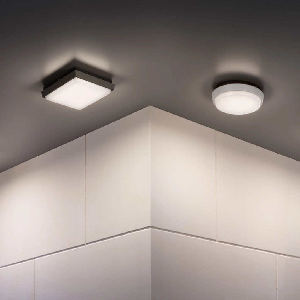 Alu Lampada da Parete o Soffitto LED 10W 3000K IP54 Rotonda Diametro 17.5cm Colore Bianco Opaco - Illuminazione Outdoor e Indoor di Design