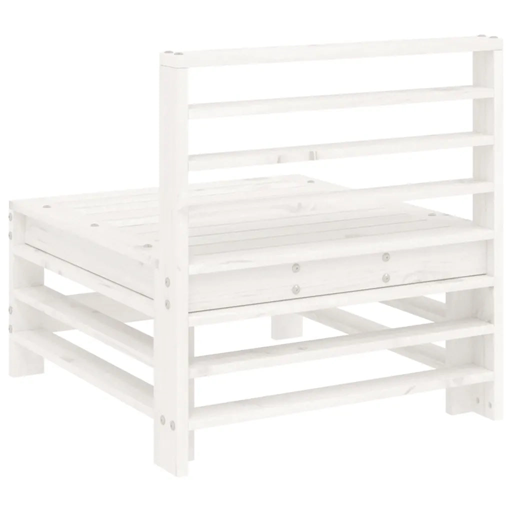 Divani Centrali da Giardino 2 pz Bianchi Legno Massello di Pino 825640
