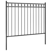 Recinzione da Giardino | Recinzione da cortile ASSEN in acciaio 1,7x1,2 m nera