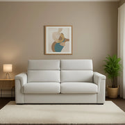 Biscossi, Divano Letto 2 Posti Sfoderabile Made in Italy, 205x95 cm Grigio Chiaro