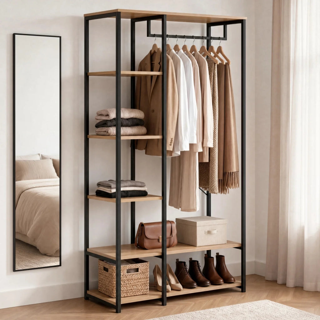 IDMarket - Armadio con ripiani L. 90 cm DETROIT industrial design