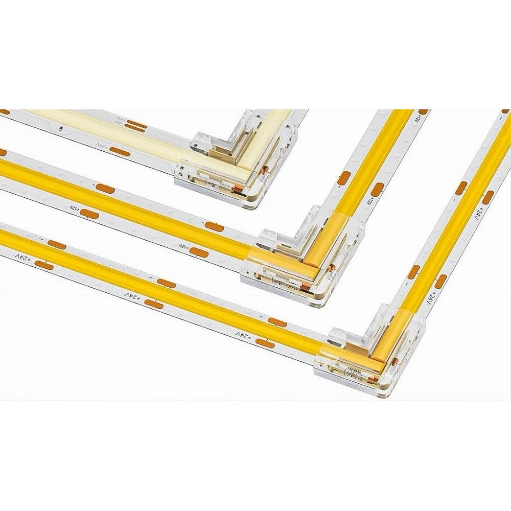 Trade Shop - Kit 10pz Connettore Trasparente Angolare Per Strip Led Monocolore 2pin 10mm Cn10-l -
