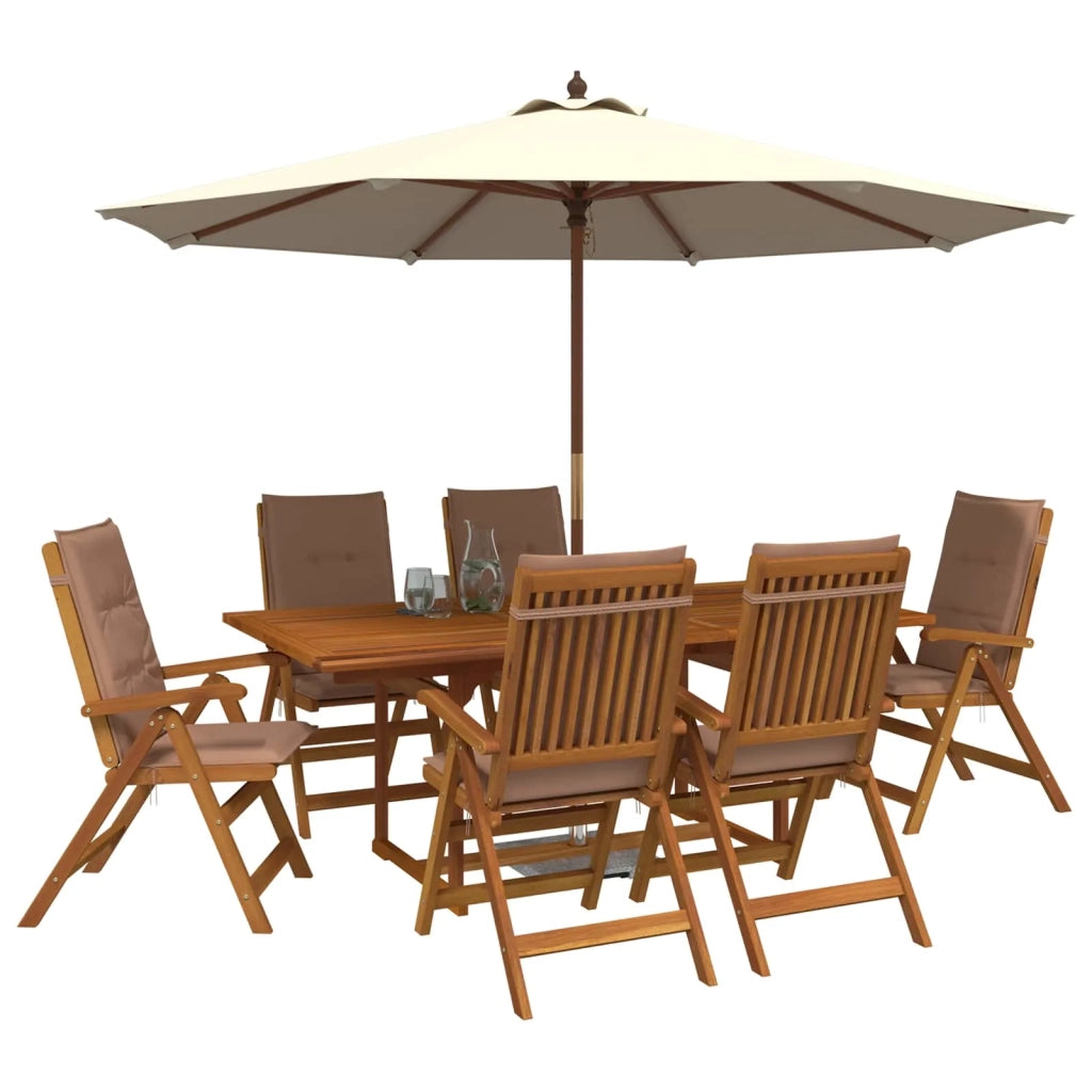 Set da pranzo da giardino 7 pezzi Naturale 3434503