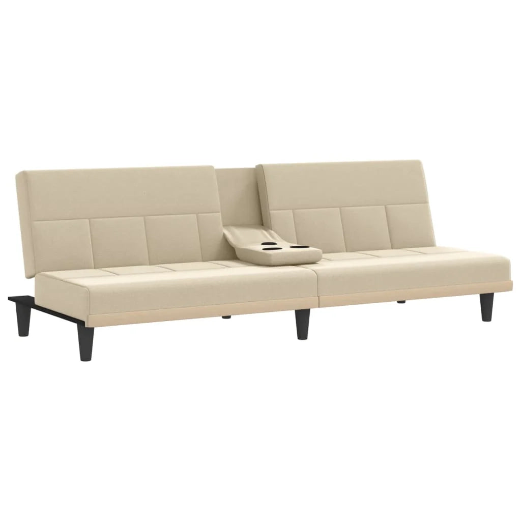Divano letto con portabicchieri tessuto crema 02_0020421