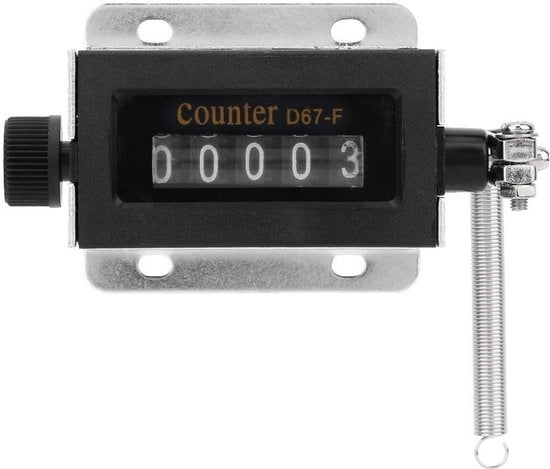 Contatore meccanico a 5 cifre - contatore manuale - utilizzo industriale - fissaggio a vite - riporta a zero - peso 82g