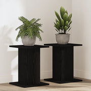 Supporto per piante  2 pezzi Rovere Nero 30x30x40 cm Legno ingegnerizzato