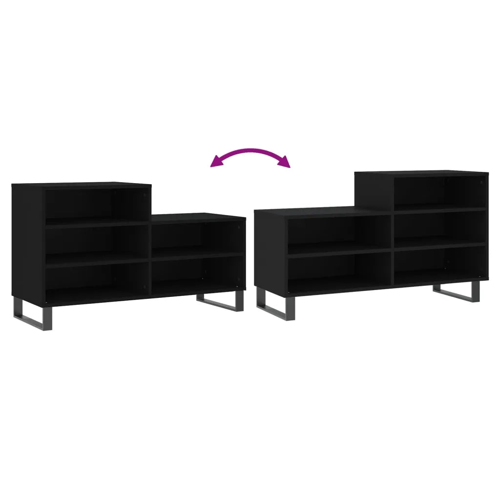 Scarpiera | Mobile per scarpe Nera 102x36x60 cm in Legno Multistrato