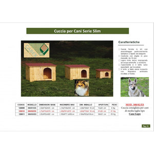 Cuccia per cani in legno, doghe spessore 16mm Serie Slim - Mod. 300/02 - 120010