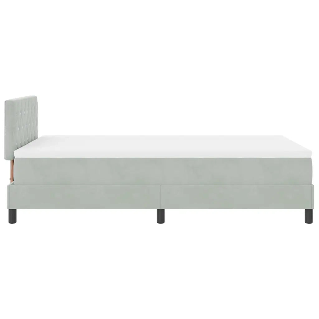 Letto a molle con materasso Grigio chiaro 120 x 190 cm Velluto 3339092