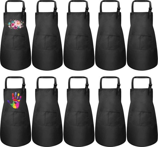Decine di schorti per bambini flessibili DIY con tasche per cucina, pittura, cottura e cucina